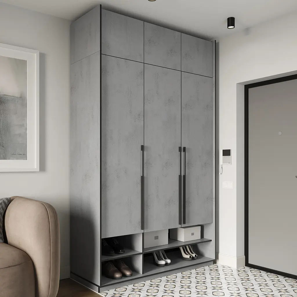 Шафа для одягу Flamecame з поличками на 3 двері у передпокій FR-05 Тефра - фото 3