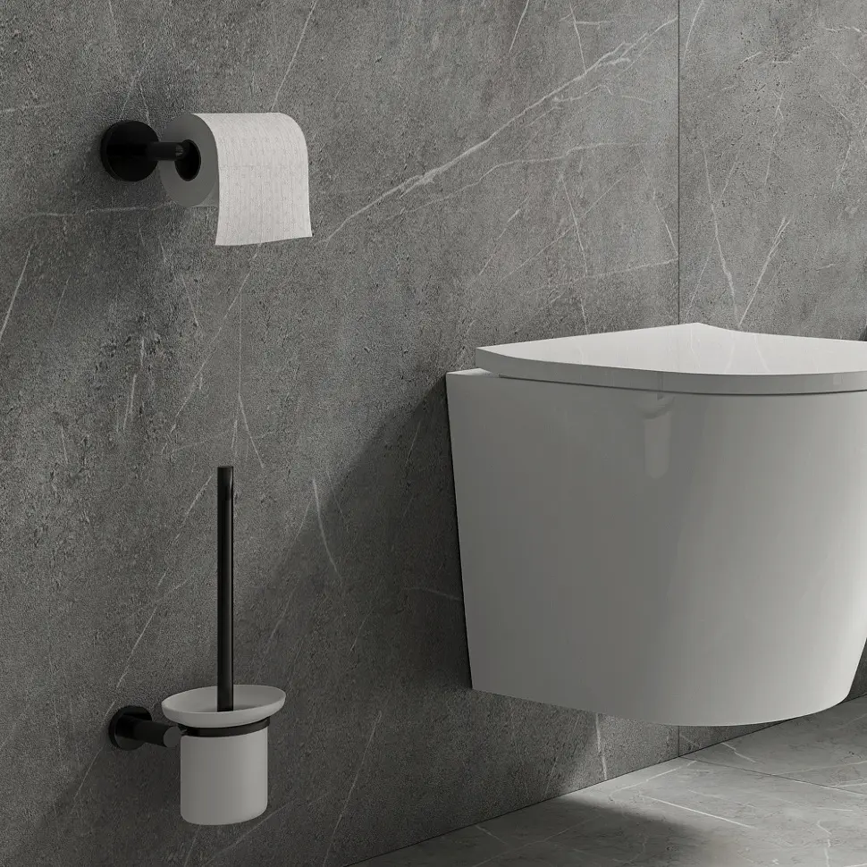 Йоржик для унітазу Omnires Modern Project black MP60620BL, Чорний матовий - фото 2