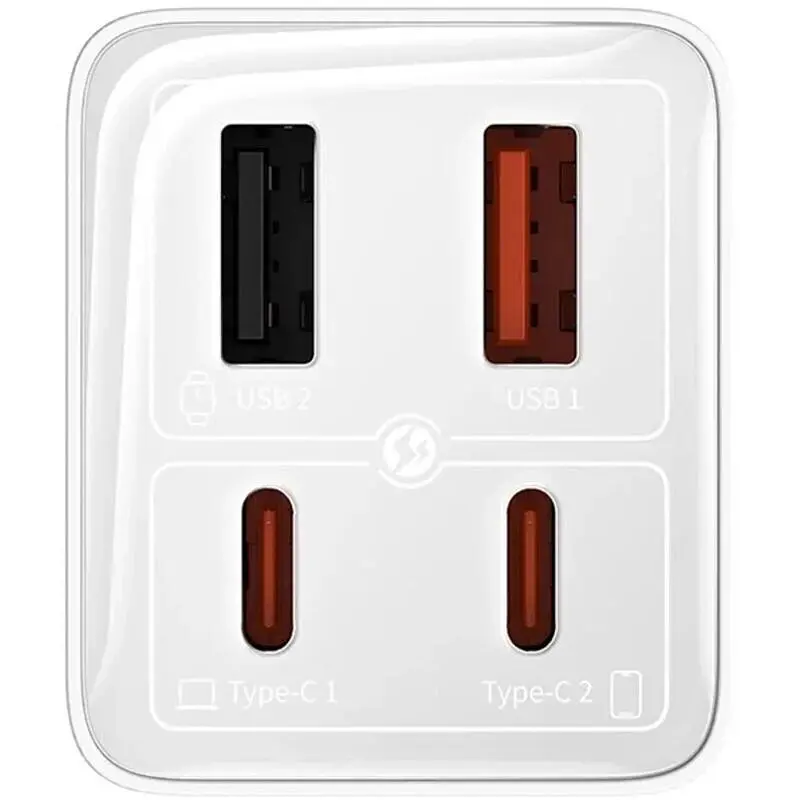 МЗП Baseus GaN6 Pro OS 65W (2USB-A/2C) + кабель Type-C to Type-C (P10162701) White - фото 3