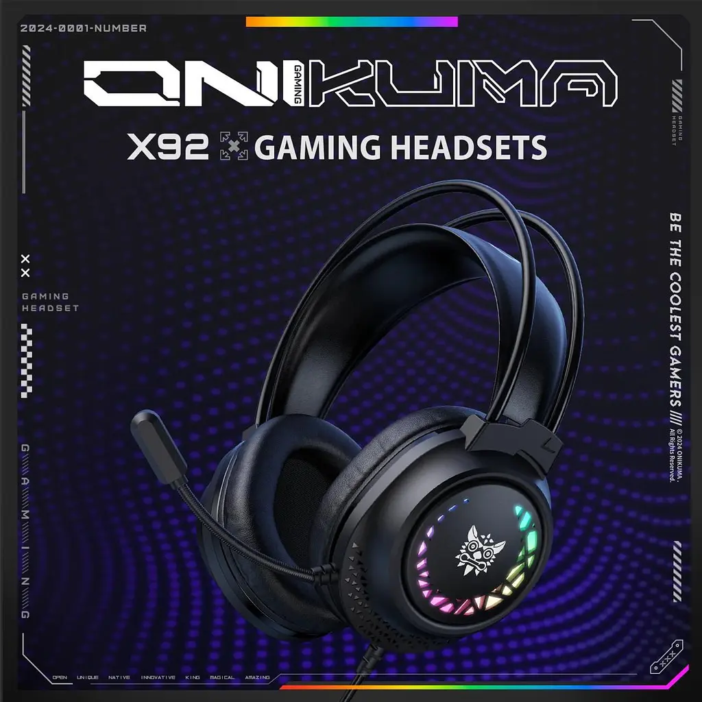 Навушники Onikuma ігрові M-95 Gaming Headset з мікрофоном та RGB підсвіткою для ПК PS4 PS5 Xbox провідні геймерські - фото 2