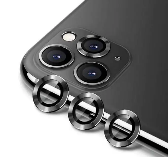 Защитное стекло на камеру DK для Apple iPhone 11 Pro Lens Metal Ring Eagle Eye 015724 black 2 шт. - фото 3
