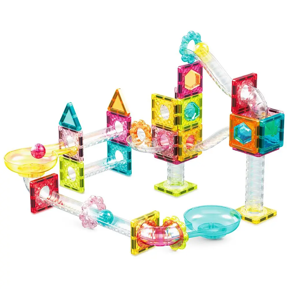 Конструктор магнітний MINI DIAMOND MARBLE RUN TRACK SET PTMG60/28299 PICASSO TILES 60 деталей у коробці - фото 3