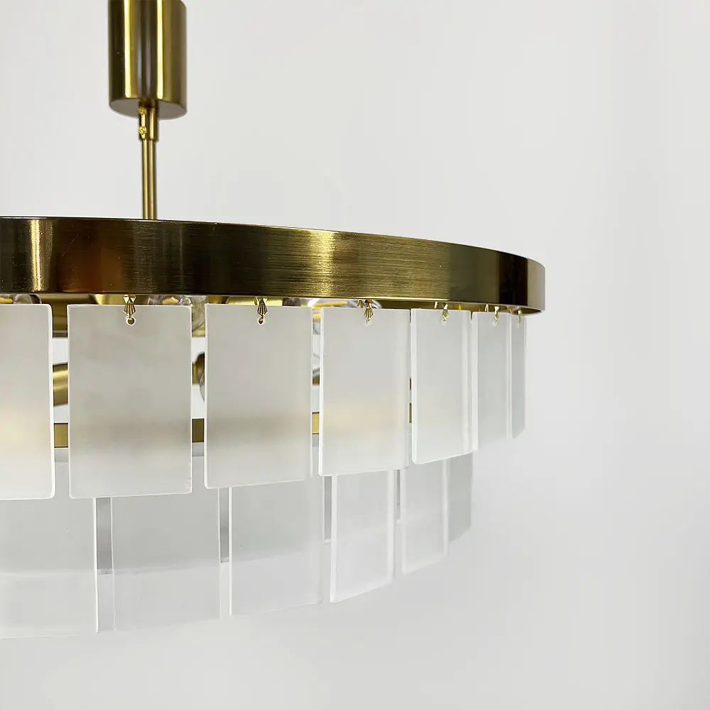 Подвесная люстра с акриловыми матовыми пластинами Ø 80 см Ст. MJ221-800 AB | Line F - фото 6