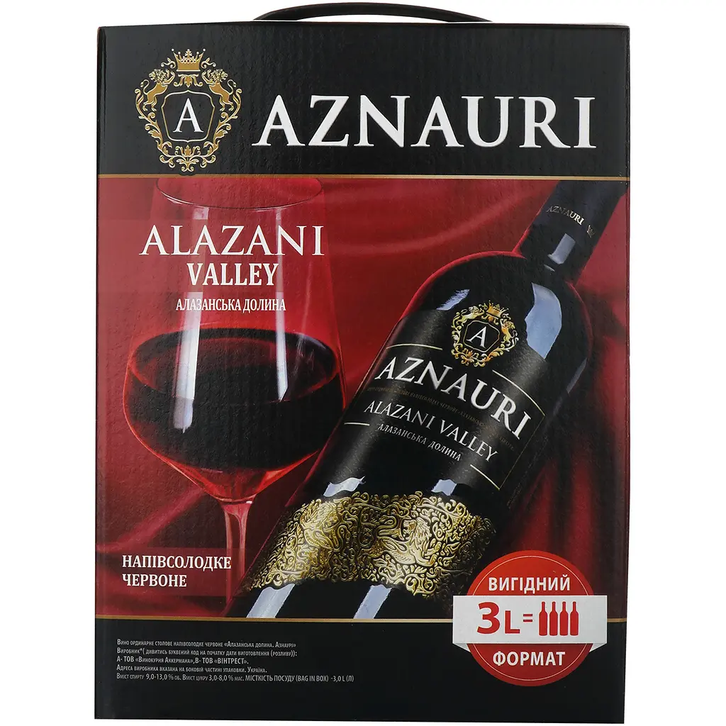 Вино AZNAURI Alazani Valley чер н/сол 3 л - фото 2
