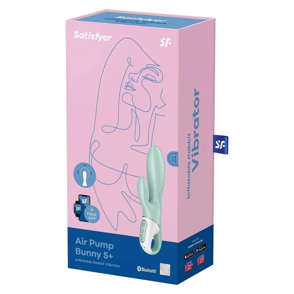 Вибратор-кролик Satisfyer Air Pump Bunny 5+ 21.5х3.6 см мятный - фото 9