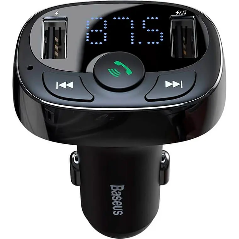 Автомобільний зарядний пристрій Baseus FM Launcher S-09 Standart Edition 2.4A 2USB black (CCMT000001) - фото 3