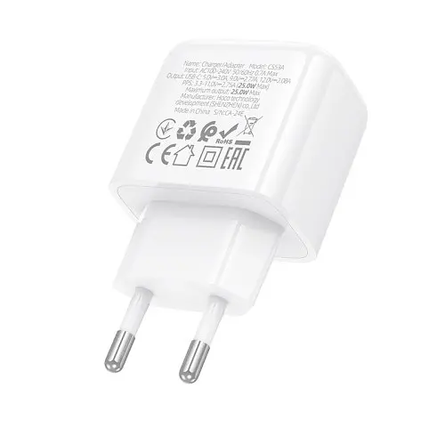 Сітчастий зарядний пристрій HOCO CS53A Surplus single port PD25W charger білий - фото 4