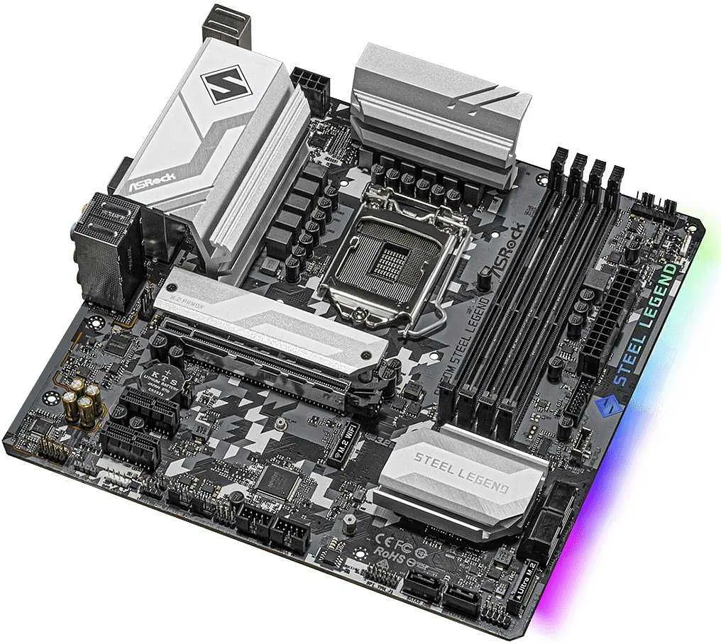 Материнская плата AsRock B560M Steel Legend (B560M Steel Legend) (Socket 1200, Intel B560, Micro-ATX) Б/у - фото 3