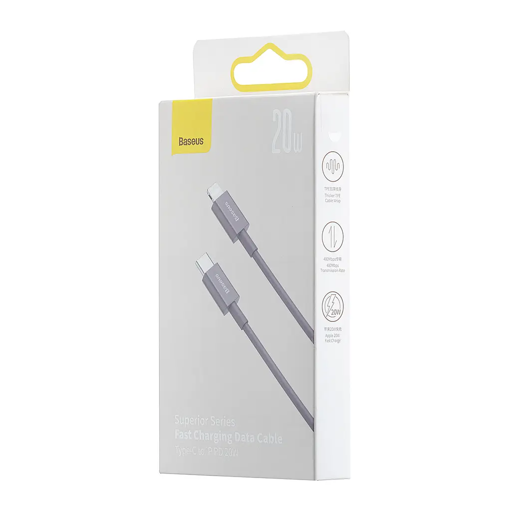 Кабель Baseus Superior Series Fast Charging Data Cable Type-C to iP PD 20W 1m Granite Purple - фото 2