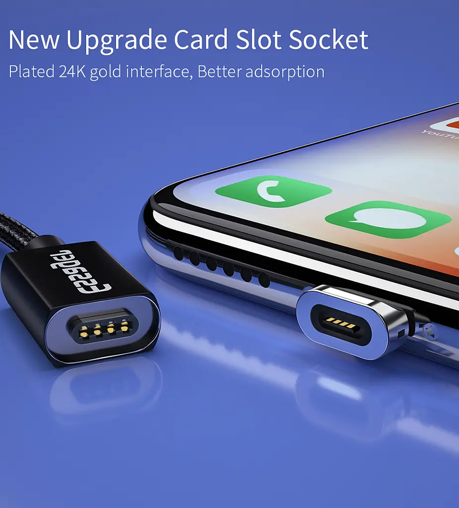 Магнітний кабель ESSAGER (micro USB Type-C, Lightning) 2метра - фото 6