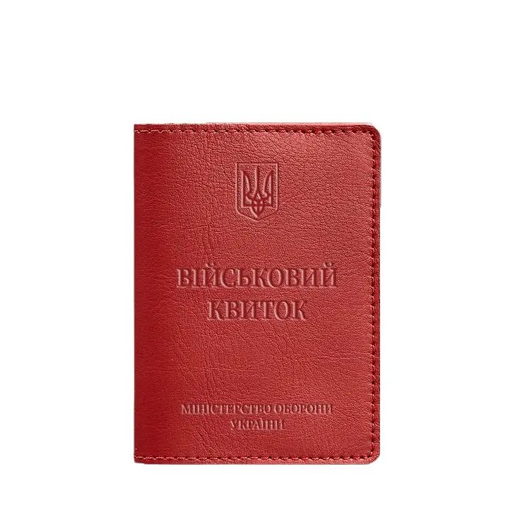 Шкіряна обкладинка для військового квитка 7.0 червона - фото 7