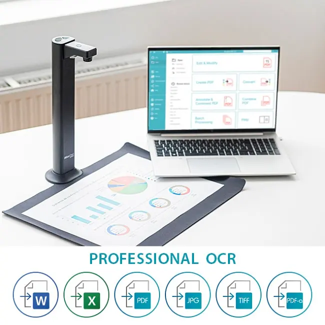 Сканер A3 Canon IRIScan Desk 7 Business (85MP, 600dpi, 5696x4272, 4K Camera, USB, книжковий, чорний) - фото 6