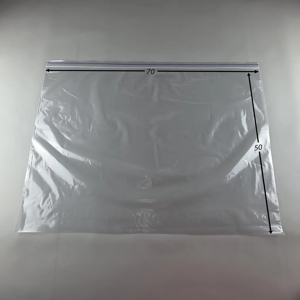 Пакети Zip-Lock прозорі 70x50 см, 100 шт, 50 мкм, поліетиленові пакети із застібкою - фото 2