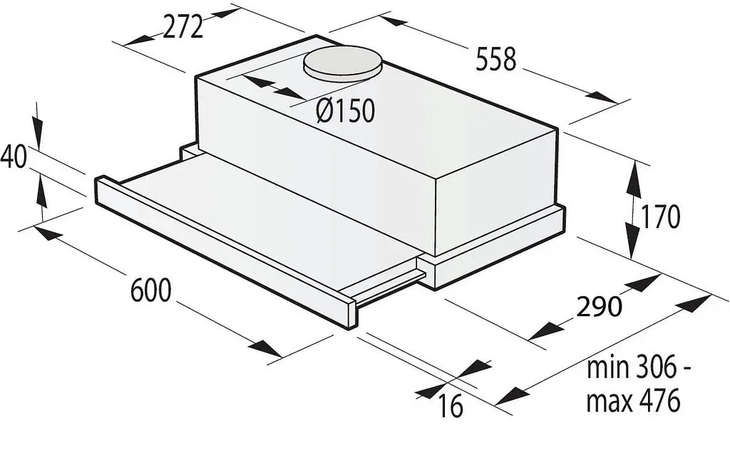 Gorenje Вбудовована телескопічна витяжка Gorenje TH60E3W - фото 8