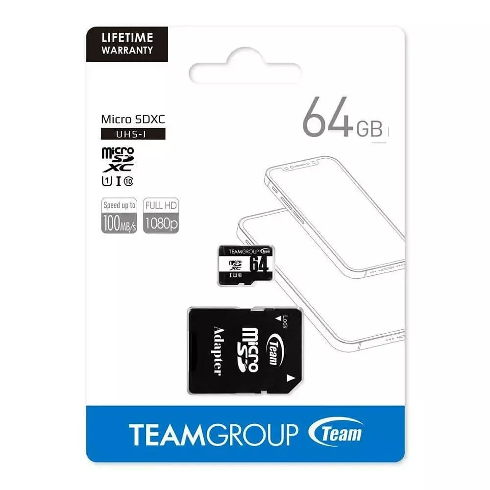Карта пам'яті Team MicroSDHC 64GB UHS-I Class 10 Black + SD-adapter (TUSDX64GCL10U03) - фото 2