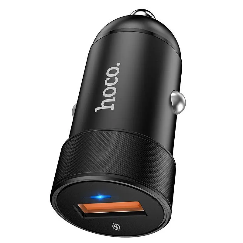 Автомобільний зарядний пристрій Hoco Z32A QC3.0 4A + microUSB Cable (Black) [59112] - фото 4