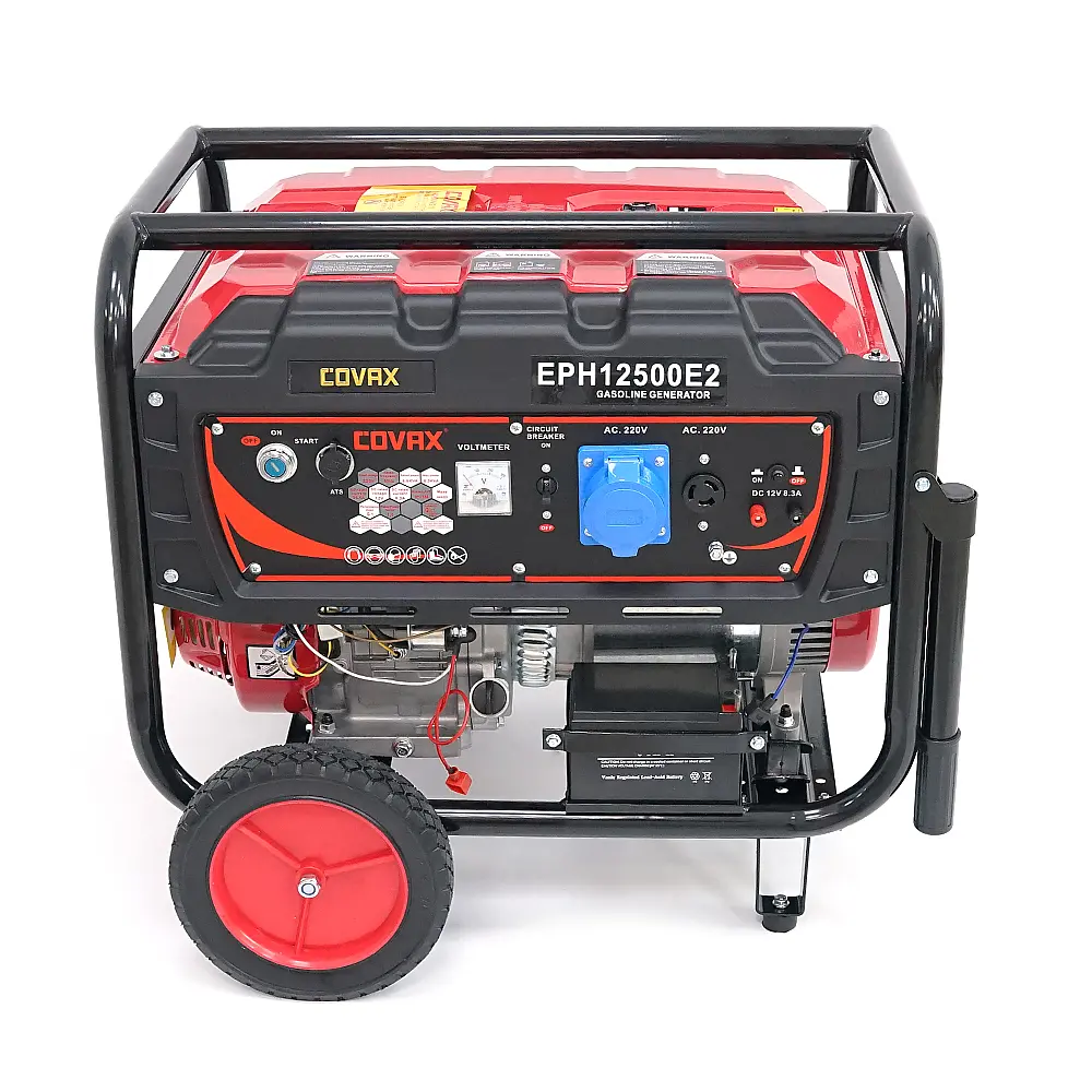 Генератор бензиновий COVAX EPH12500E2, 8.0kW, однофазний 220V, 50Hz, DC12V, 18HP, Electric Starter, tank 25L, 705x560x570mm, 86kg - фото 3
