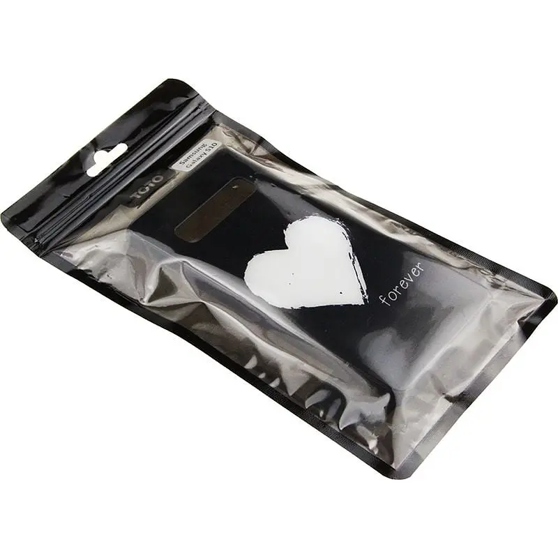 Чохол-накладка Toto Glass Fashionable Case Samsung Galaxy S10 White Heart on Black - фото 2