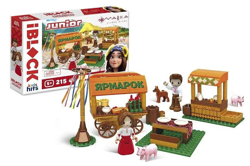 Конструктор PL-921-522 JUNIOR МАЛКА, 215 деталей, 2 фігурки, наклейки, татуювання, в коробці 37,5x26x6см Kids hits IBLOCK