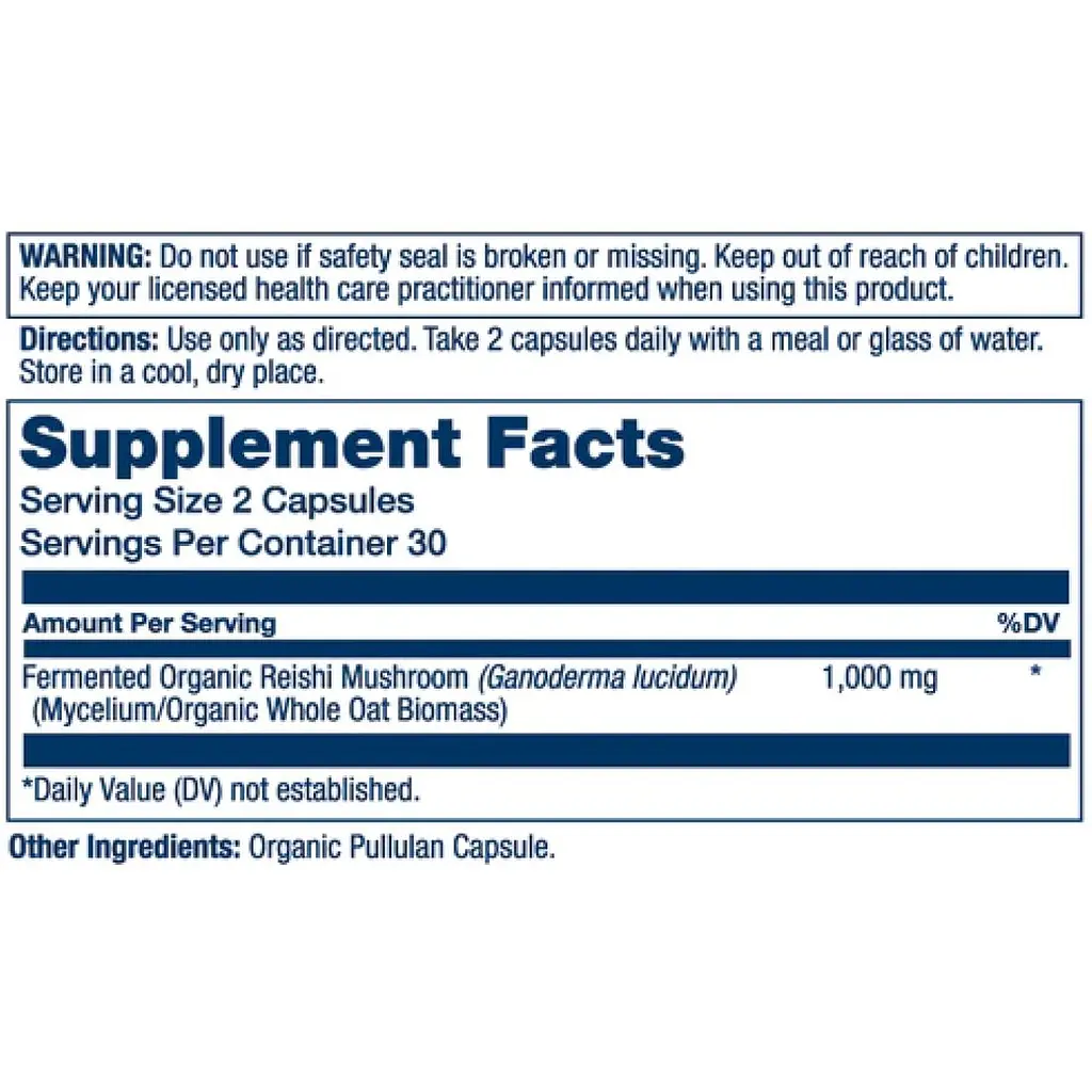 Ферментований гриб рейші Solaray Org Grown Fermented Reishi 1000 мг 60 капсул (2023-10-2147) - фото 2