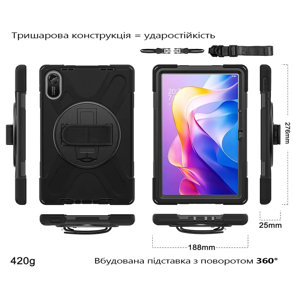 Чохол до планшета BeCover Heavy Duty Xiaomi Redmi Pad 2 11.0" Black (713929) - фото 2