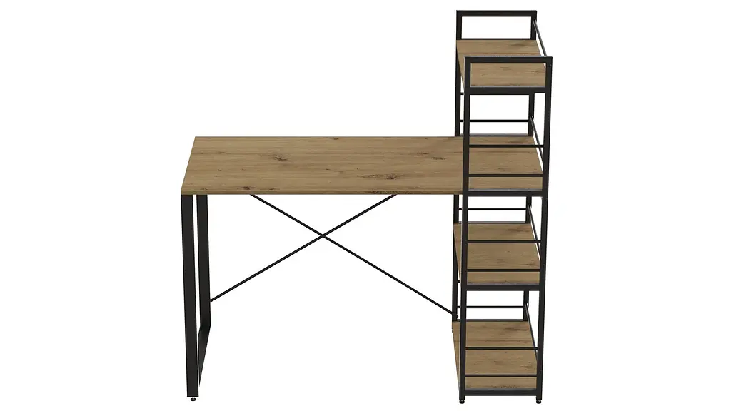 Письмовий стіл Ferrum-decor Серії Конект з етажеркою 75x120x60 чорний ДСП Дуб Артізан 16мм (FRD-104221) - фото 4
