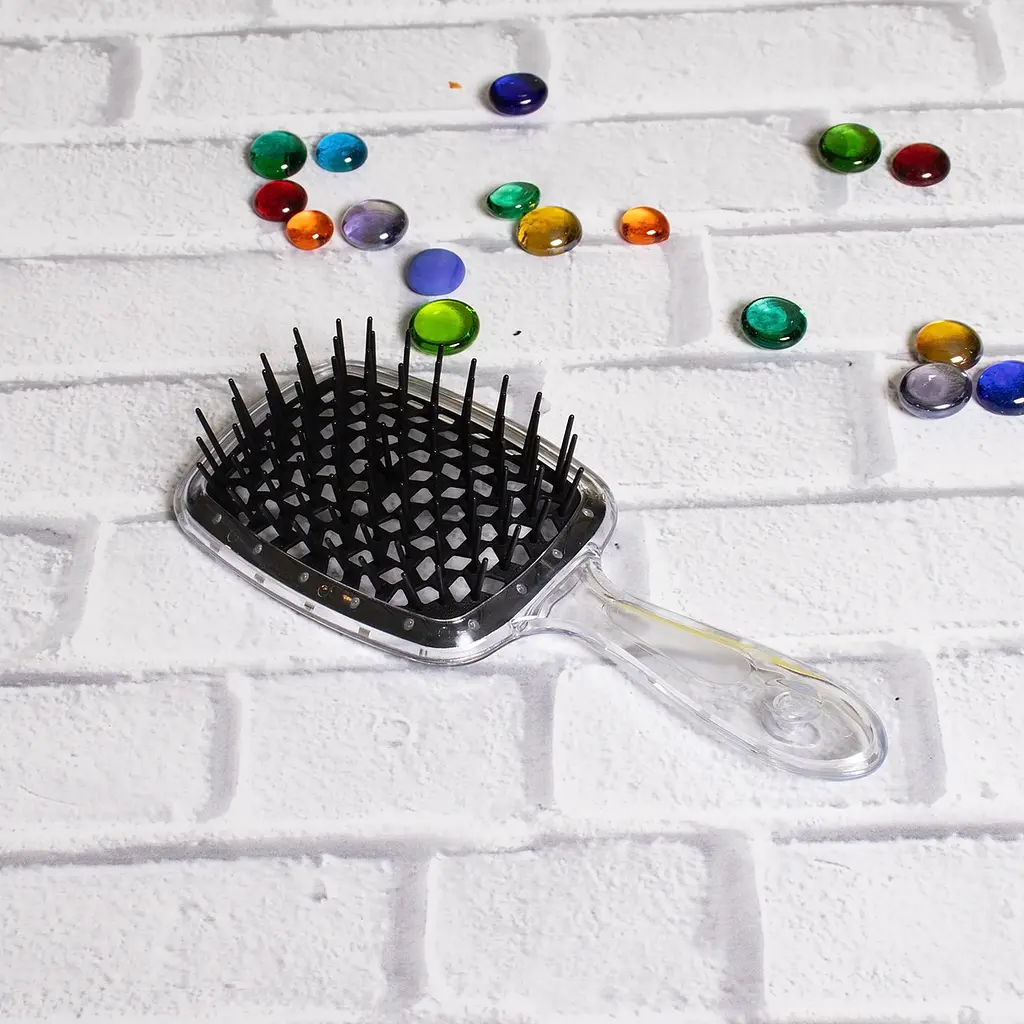 Гребінець щітка для волосся Superbrush Plus Hollow Comb Прозрачно-черный 85779 - фото 2