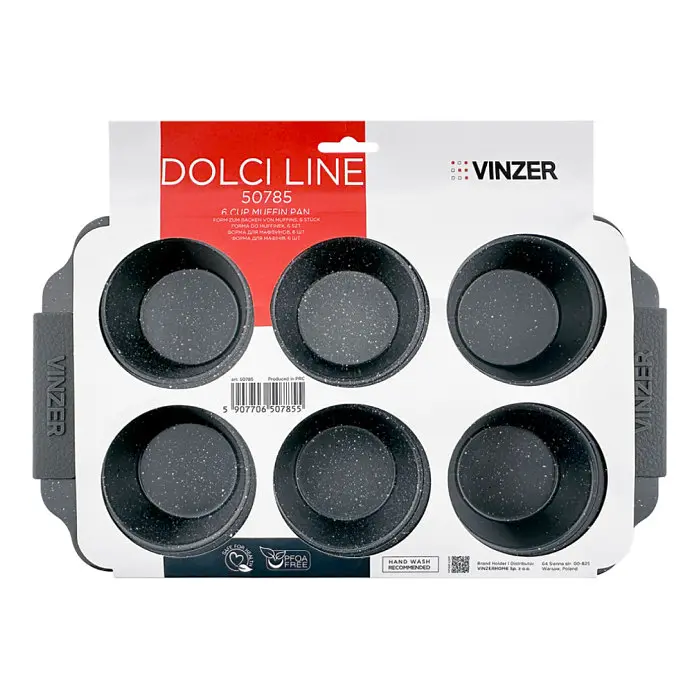 Форма для випікання маффінів прямокутна Vinzer Dolci Line 50784 3.5х17.8х30.5 см чорна - фото 6