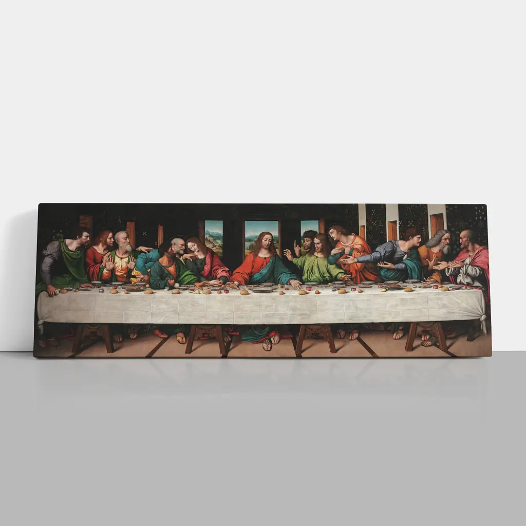 Інтер'єрна картина Тайна вечеря, Леонардо да Вінчі, Leonardo da Vinci, The Last Supper, релігійний декор, 60×168 см (id5894) - фото 2