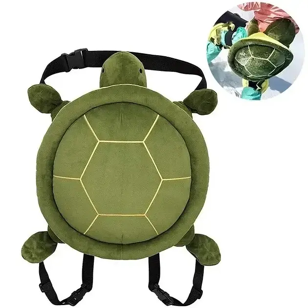 Захисна подушка-черепаха D&S Design Ski-Protector Mini Turtle розмір S 33×26 см захист спини та стегон для лиж і сноуборду зелено-жовта (SKU-258) - фото 4