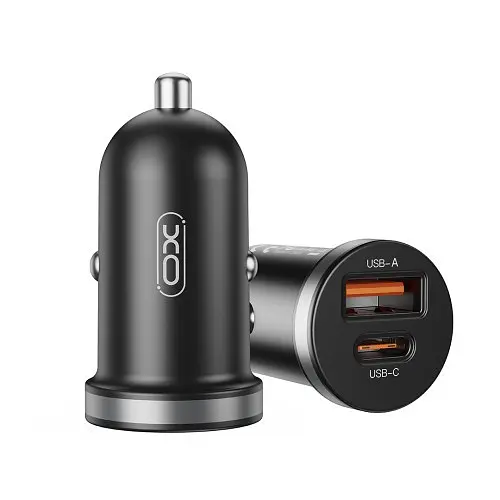 Автомобільний зарядний пристрій XO CC56 mini car charger USB-A/TYPE-C single port 30W/simultaneous 5V3A Чорний - фото 3