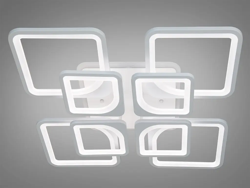 Стельова LED-люстра Diasha 8060/4+4WH 165W, Ø60x14 см, 3 кольори світла, диммер, пульт - фото 5