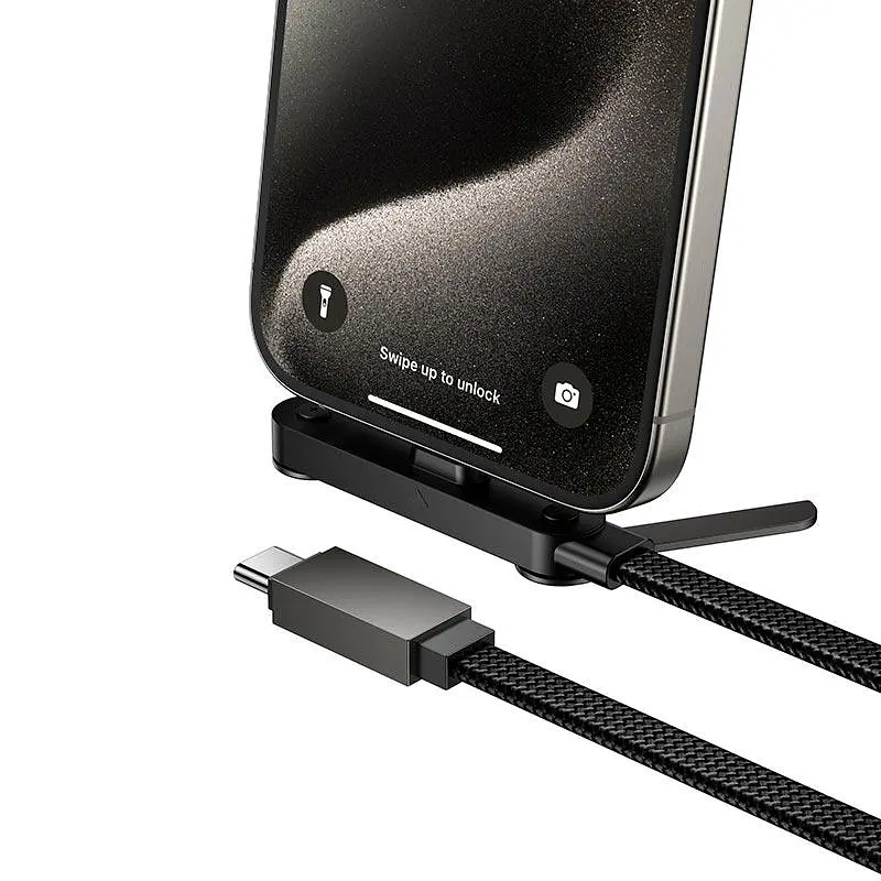 Кабель HOCO C to C Exquisite bracket charging data cable U150 | 1.2m, 60W/3A | - фото 3