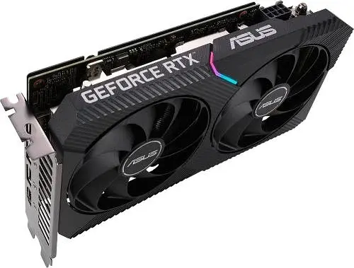 Відеокарта GeForce RTX 3050, Asus, DUAL OC V2, 8Gb GDDR6, 128-bit, DVI-D/HDMI/DP, 1852/14000 MHz, 6-pin (DUAL-RTX3050-O8G-V2) - фото 3