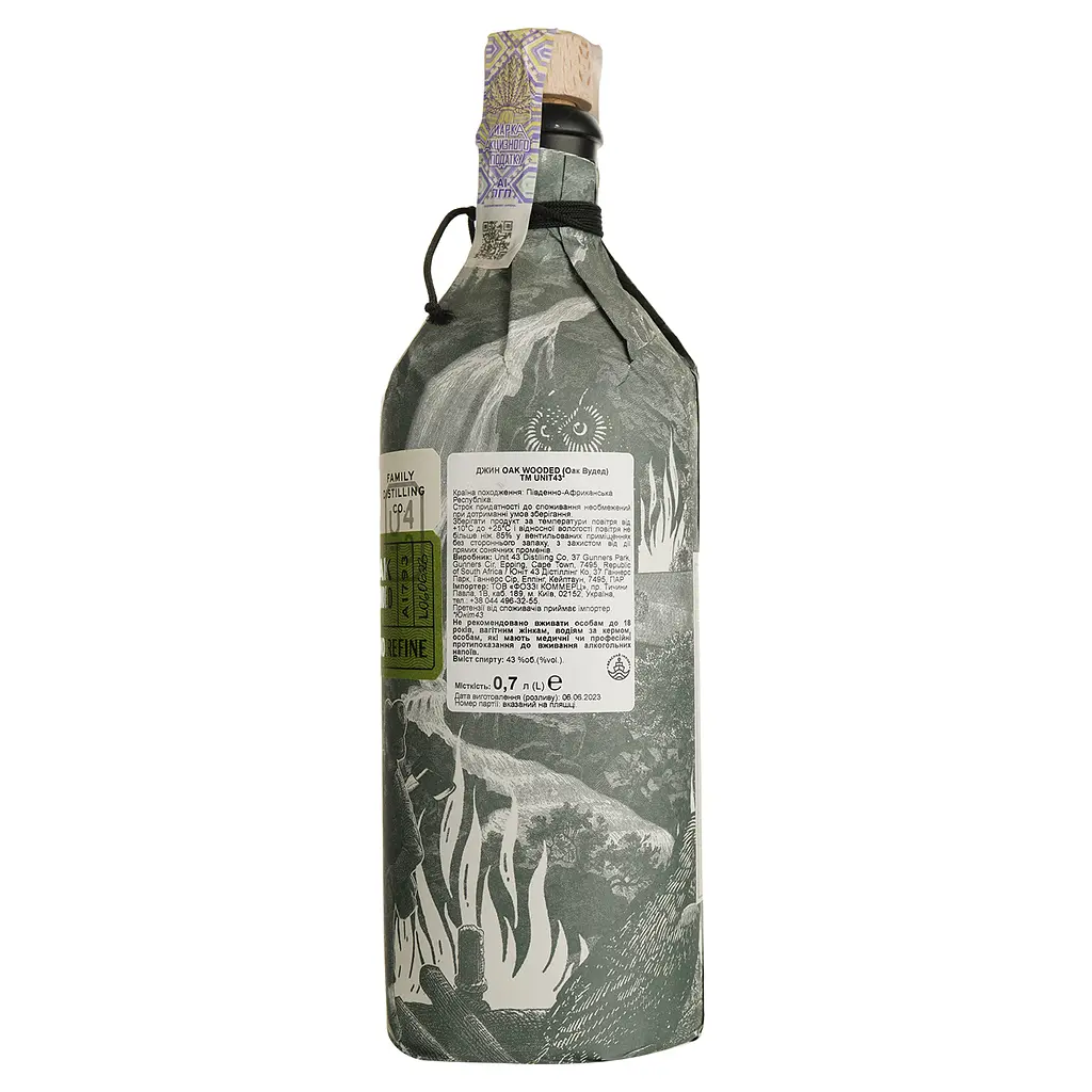 Джин Unit43 Oak Wooded Gin 43% 0.75 л - фото 3