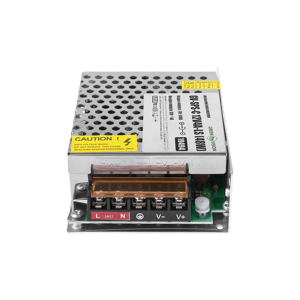 Блок питания импульсный GreenVision GV-SPS-C 12V4A-LS (48W) 12V 4A - фото 2