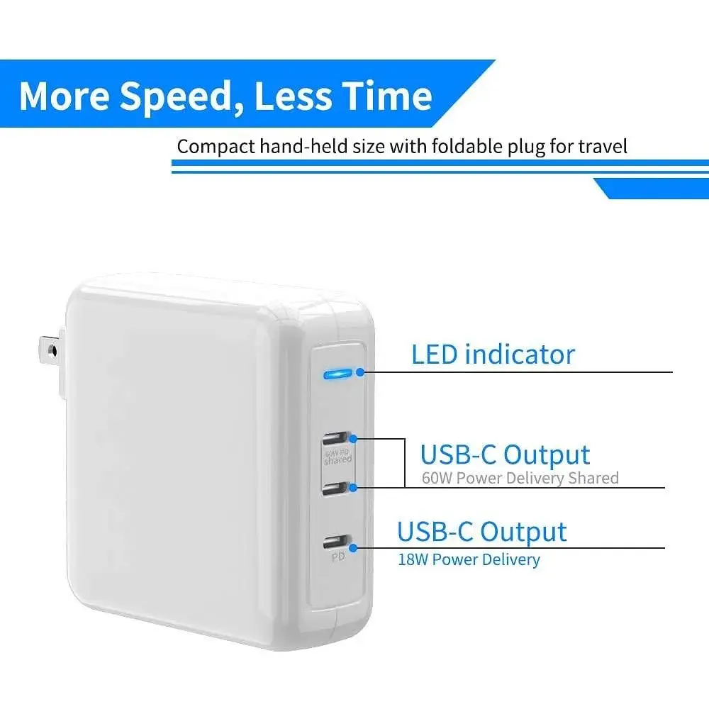 Зарядний пристрій Rocketek USB C 78 Вт PD 3.0 - фото 3