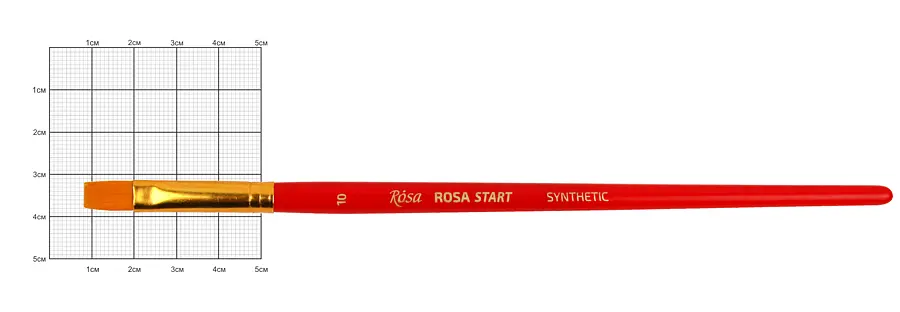 Пензель синтетика плоска №10 коротка ручка ROSA Start (4823098500285)