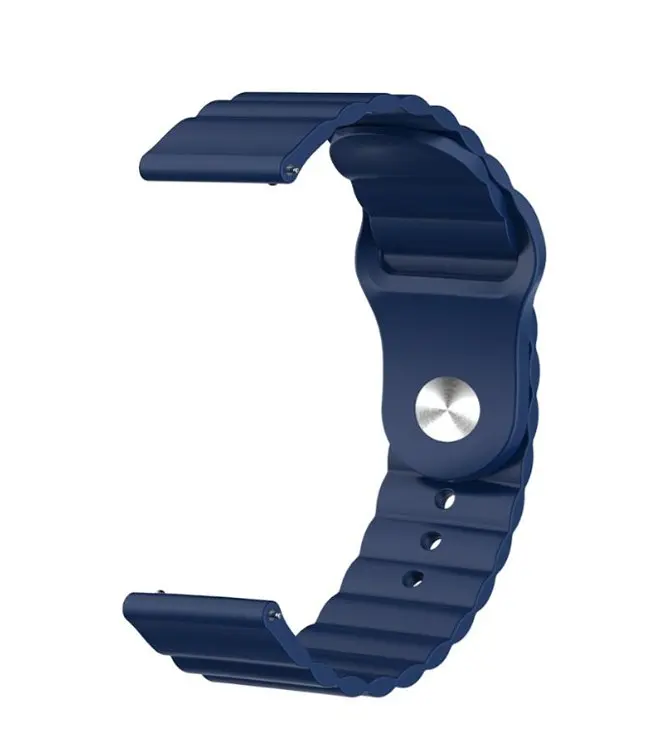 Ремінець BeWatch 20 мм силіконовий для годинника універсальний Wave Темно-синій (1010706) - фото 2