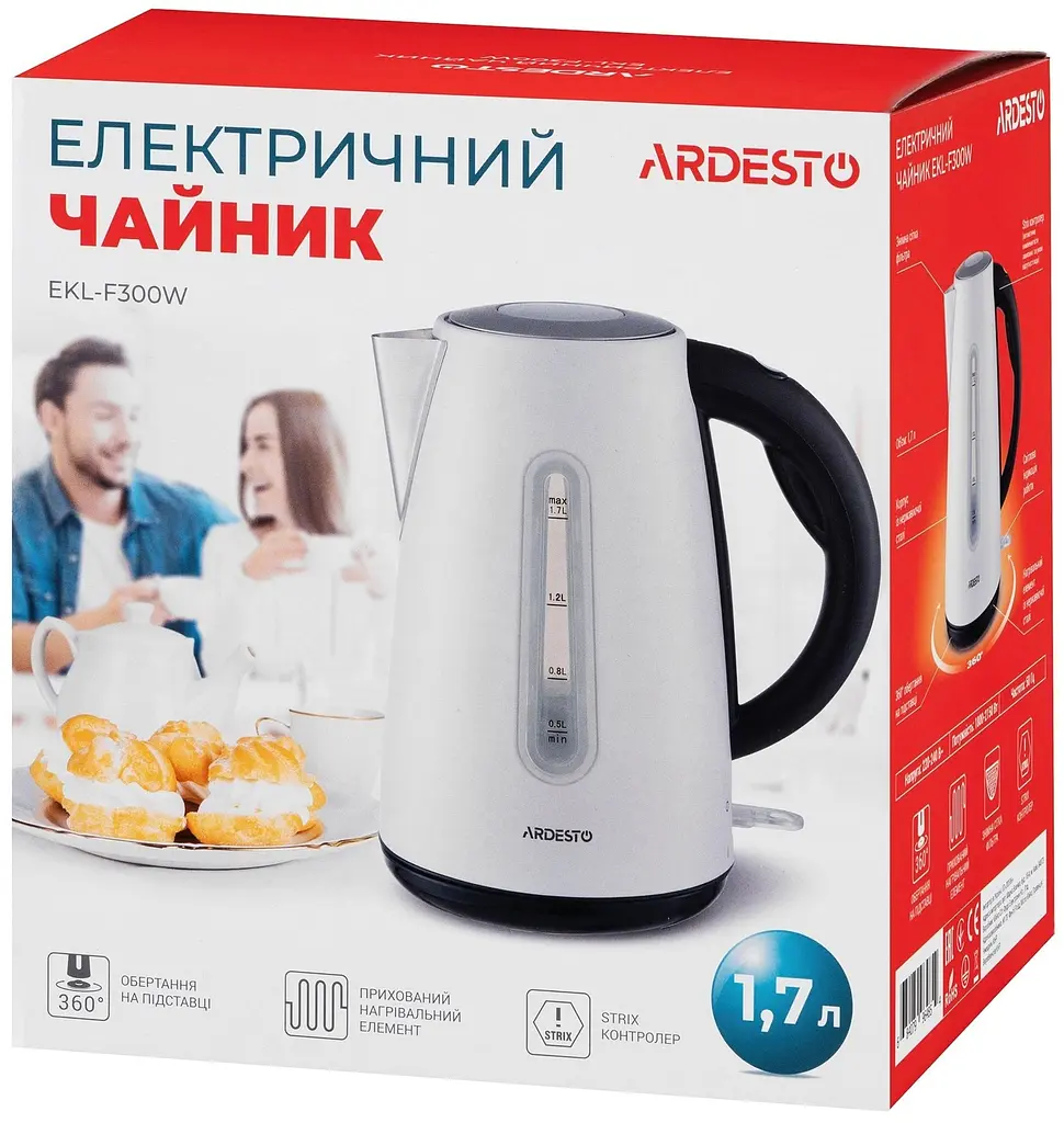 Електрочайник Ardesto EKL-F300W 1.7 л білий - фото 5