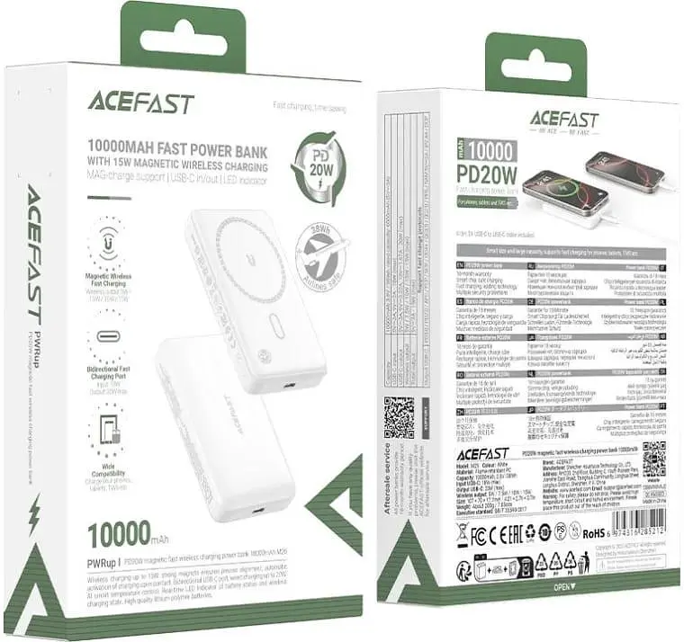 Павербанк Acefast White 10 000 mAh / 15 Вт (6974316285212) - фото 4