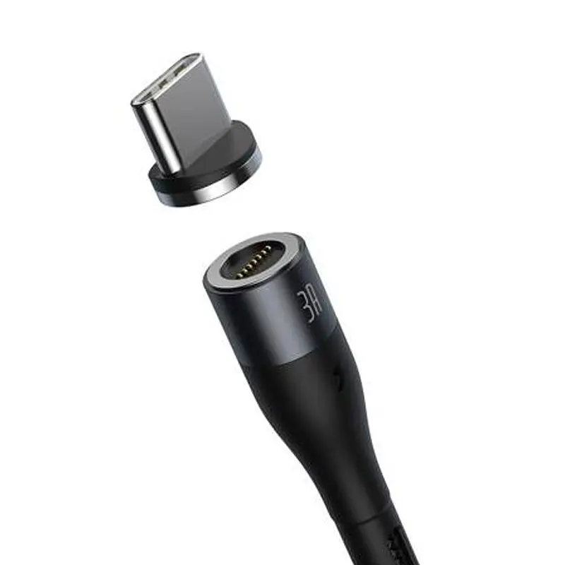 Кабель Baseus Zinc Fabric Magnetic Cable USB to Type-C 3A 1m CATXC-MG1 Black-Grey - фото 5