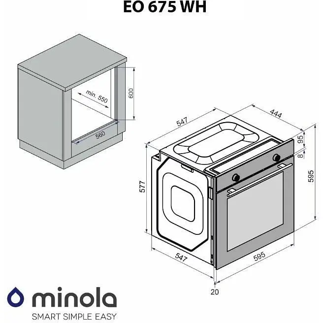 Духова шафа конвекція Minola EO 675 WH - фото 14
