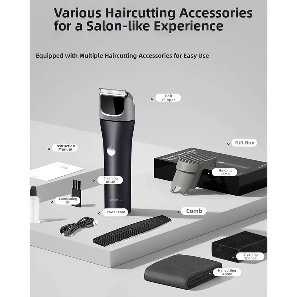 Машинка для стрижки DOCO Electric Hair Clipper Metallic Black (HC002) [174040] - фото 8