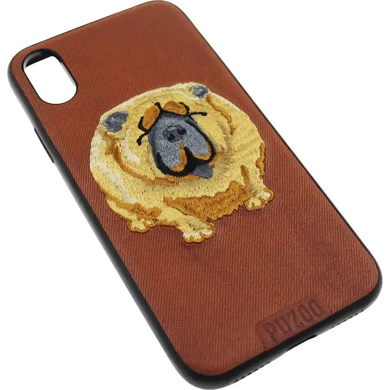 Чехол-накладка PUZOO TPU+TPU with stitchwork craft Ballon Dog iPhone X Brown - фото 3