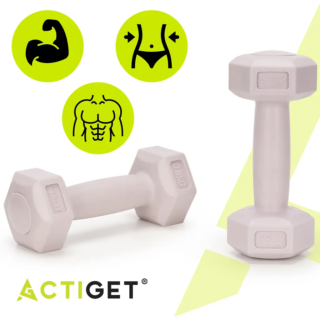 Гантелі Actiget Hex 2 x 0.5 кг ACT0155 Light Pink - фото 6