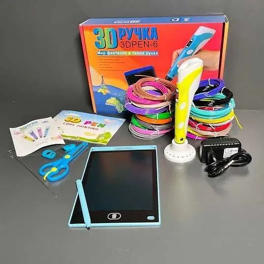 Набір для творчості 3D 3D ручка Pen-6 c LCD дисплеєм + графічний планшет + трафарети + 100 м пластику в комплекті - фото 4