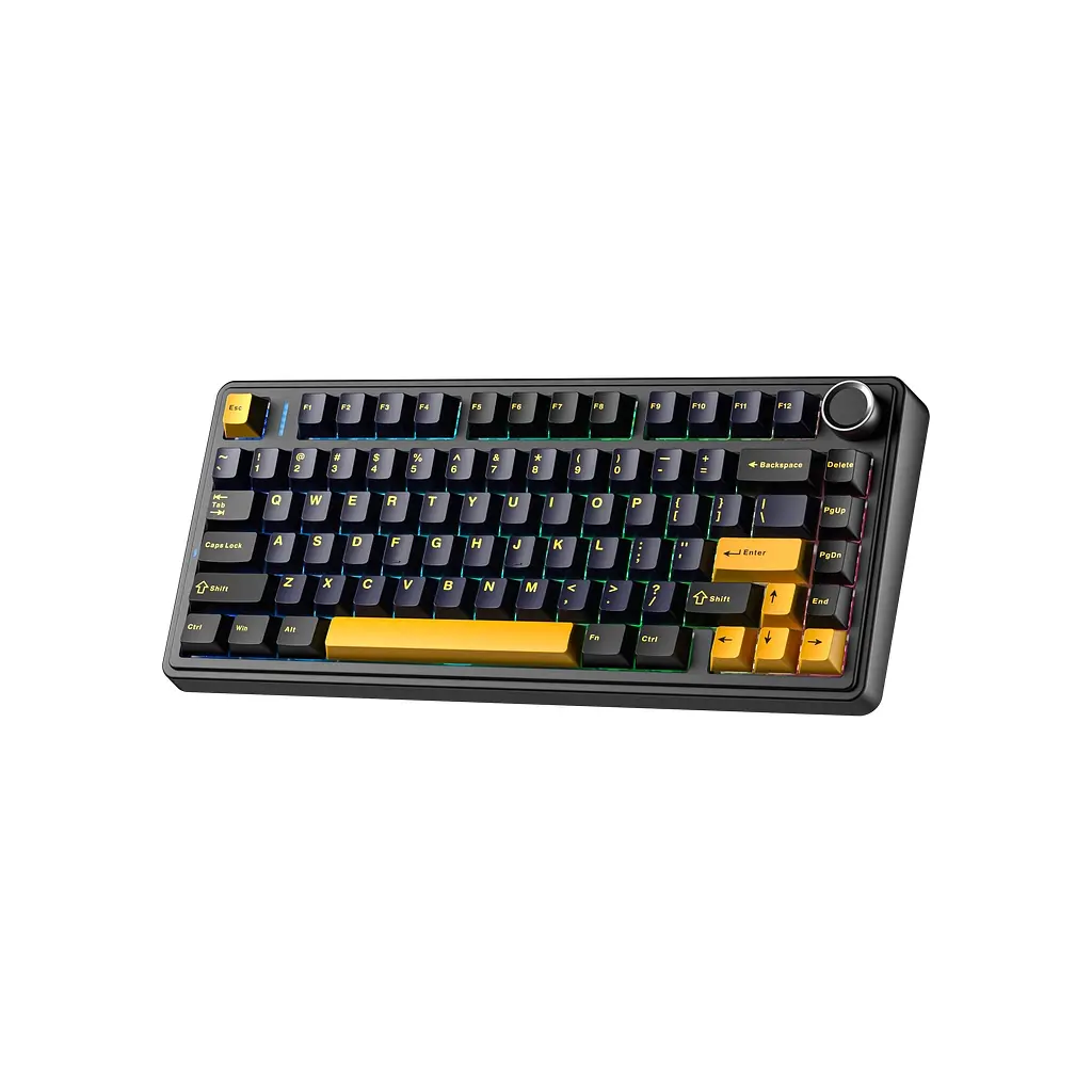 Клавіатура Aula F75 Gasket Greywood V3 switch Hot-Swap PBT Wireless/Bluetooth/USB Black (6948391208626) - фото 3