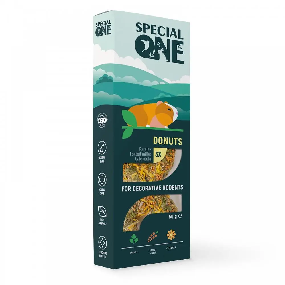 Пончики SPECIAL ONE «Петрушка, чумиза, календула» для декоративних гризунів 50г арт.PR242521