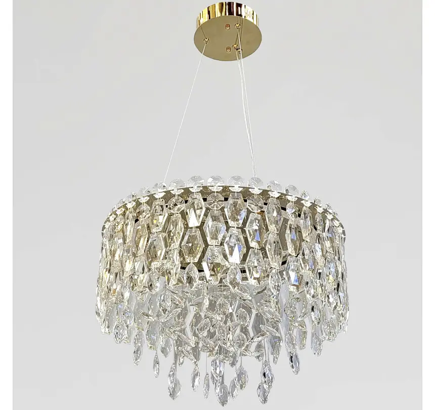 Сучасна підвісна кришталева LED-люстра Artlight 012/500BGD золота зі скляними підвісками - фото 2